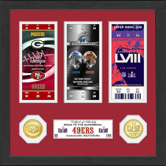 San Francisco 49ers Road to Super Bowl 58 Ticket and Bronze Coin Photo Mint