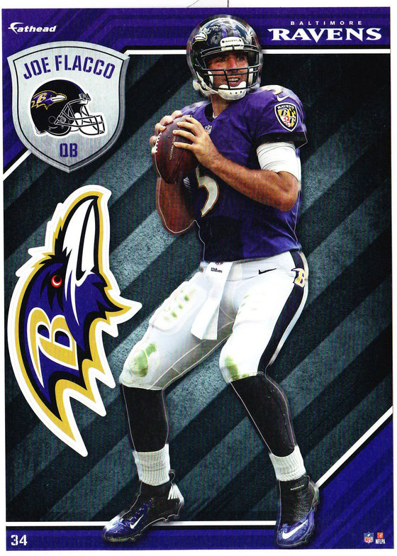 NFL Baltimore Ravens Joe Flacco Fathead Tradeable Decal Sticker 5x7 - 757 Sports Collectibles