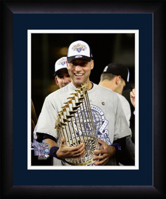 New York Yankees Derek Jeter "World Series Trophy" Framed 16x20 Photo