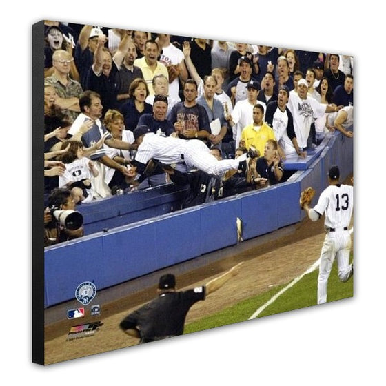 New York Yankees Derek Jeter "Dive into the Crowd" Stretched 11x14 Canvas