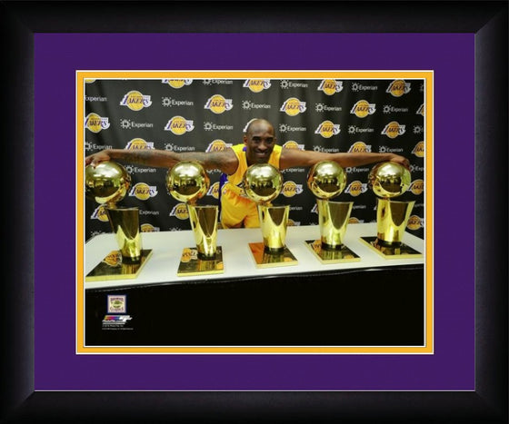 Los Angeles Lakers Kobe Bryant "Trophies" Framed 11x14 Photo