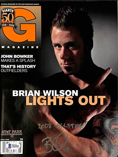 GIants Brian Wilson"2008 Allstar" Signed June 2008 Giants Magazine BAS #F84560 - 757 Sports Collectibles