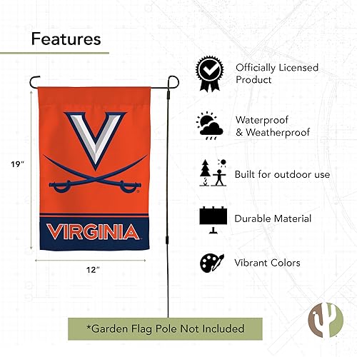 University of Virginia Garden Flag Cavaliers UVA Wahoos Banner 100% Polyester (Design B) - 757 Sports Collectibles