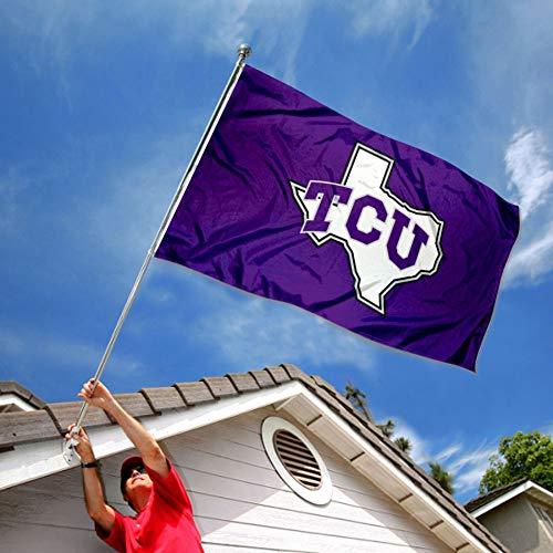 College Flags & Banners Co. Texas Christian Horned Frogs State of Texas Flag - 757 Sports Collectibles