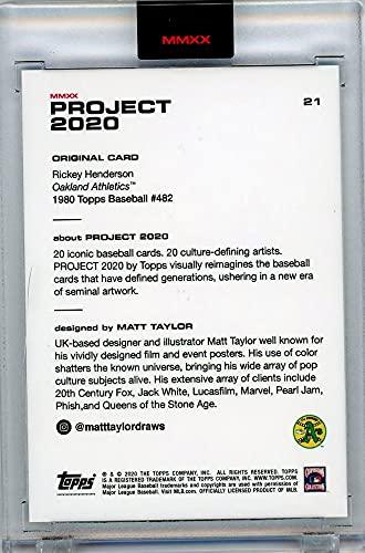 Rickey Henderson Topps Project 2020#21 1980 Topps by Matt Taylor w/original box - 757 Sports Collectibles