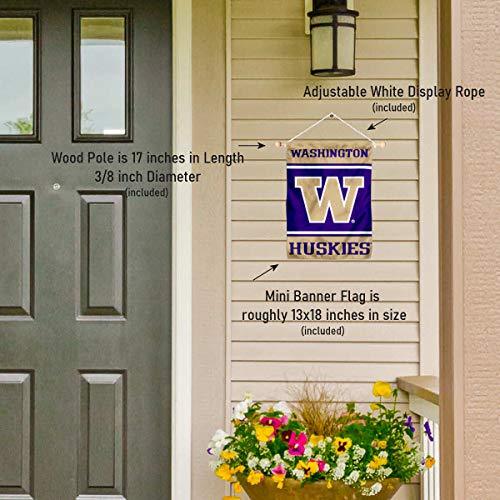 College Flags & Banners Co. Washington Huskies Window Wall Banner Hanging Flag with Suction Cup - 757 Sports Collectibles