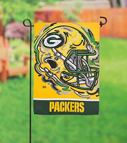 Team Sports America Green Bay Packers Suede Garden Flag 12.5 x 18 Inches Justin Patten - 757 Sports Collectibles