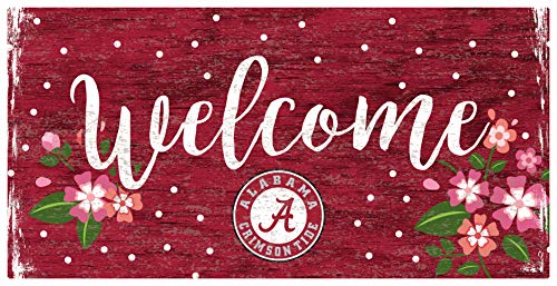 Fan Creations NCAA Alabama Crimson Tide Unisex University of Alabama Welcome Floral Sign, Team Color, 6 x 12 - 757 Sports Collectibles
