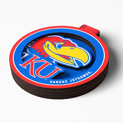 YouTheFan NCAA Kansas Jayhawks 3D Logo Series Ornament, team colors - 757 Sports Collectibles
