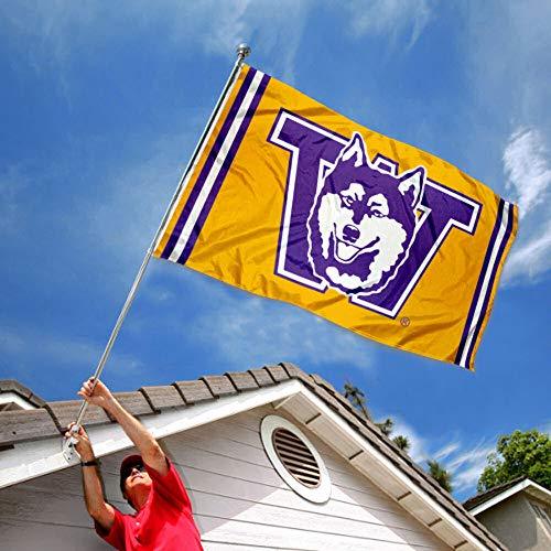 College Flags & Banners Co. Washington Huskies Vintage Retro Throwback 3x5 Banner Flag - 757 Sports Collectibles
