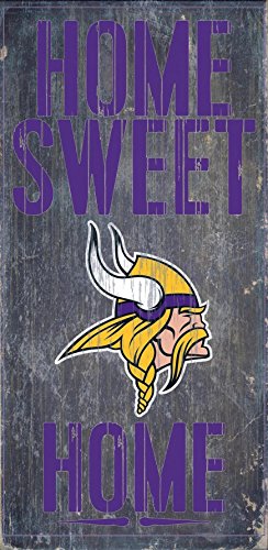 Fan Creations Minnesota Vikings Wood Sign - Home Sweet Home 6"x12" - 757 Sports Collectibles