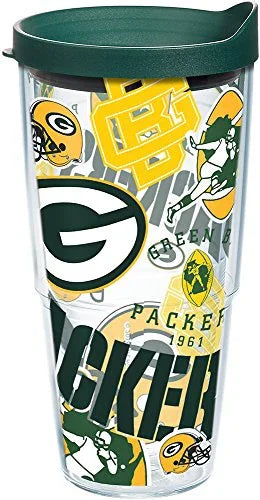 Tervis Made in USA Double Walled NFL Green Bay Packers Insulated Tumbler Cup Keeps Drinks Cold & Hot, 24oz, All Over - 757 Sports Collectibles