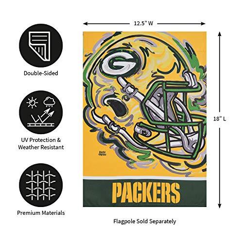 Team Sports America Green Bay Packers Suede Garden Flag 12.5 x 18 Inches Justin Patten - 757 Sports Collectibles