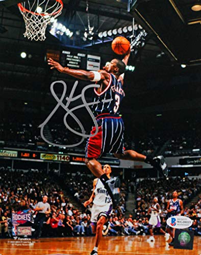 Steve Francis Autographed Houston Rockets 8x10 FP Photo Dunking vs Kings- Beckett Witness Silver - 757 Sports Collectibles