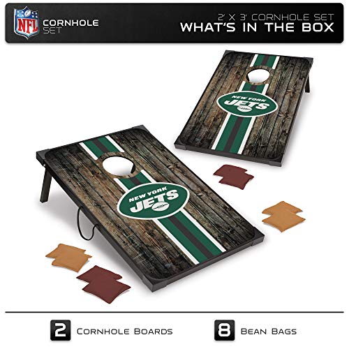 New York Jets 2' x 3' Cornhole Deluxe Game Set with Corners and Aprons