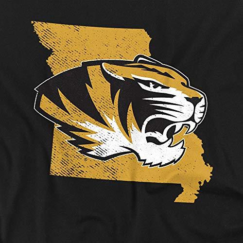 University of Missouri Mizzou Official State Unisex Adult T-Shirt, Black, Large - 757 Sports Collectibles