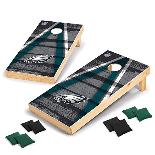 Wild Sports NFL Philadelphia Eagles 2' x 4' Direct Print Vintage Triangle Wood Tournament Cornhole Set, Team Color - 757 Sports Collectibles
