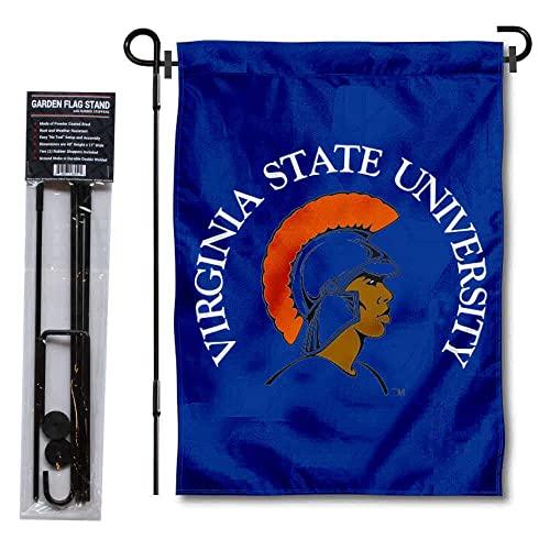 College Flags & Banners Co. VSU Trojans Garden Flag and Flag Stand Pole Holder Set - 757 Sports Collectibles