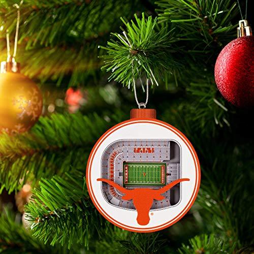 NCAA Texas Longhorns - Darrell K Royal Memorial  3D Stadium View Ornament, Team Colors, Large - 757 Sports Collectibles