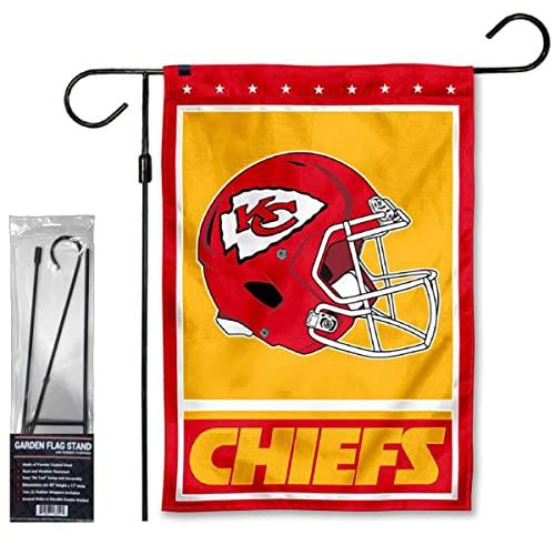 WinCraft Chiefs Helmet Garden Flag and Stand Pole Holder Mount - 757 Sports Collectibles