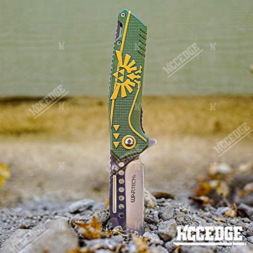 EDC Pocket Knife Camping Accessories Hunting Knife Razor Sharp Edge Folding Knife for Camping Gear Survival Kit Tactical Knife 56003 (Green) - 757 Sports Collectibles