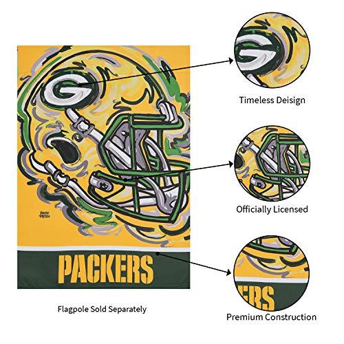 Team Sports America Green Bay Packers Suede Garden Flag 12.5 x 18 Inches Justin Patten - 757 Sports Collectibles