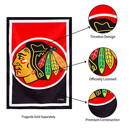 Team Sports America NHL Double Sided Chicago Blackhawks House Flag Officially Licensed Sports Flag for Home Office Yard Sports Gift - 757 Sports Collectibles