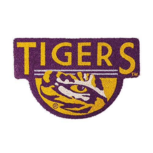 Team Sports America Officially Licensed NCAA Fan Gear Louisiana State University, Shaped Coir Door Mat Floor Mat Sports Accessories and Gift for Home Office and Fan Cave - 757 Sports Collectibles