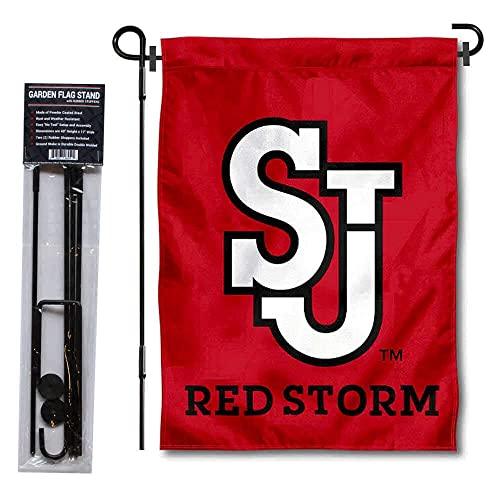 College Flags & Banners Co. St. John's Red Storm Garden Flag and Flag Stand Pole Holder Set - 757 Sports Collectibles