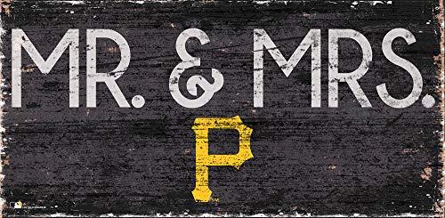 Fan Creations MLB Pittsburgh Pirates Unisex Pittsburgh Pirates Mr. & Mrs. Sign, Team Color, 6 x 12 - 757 Sports Collectibles