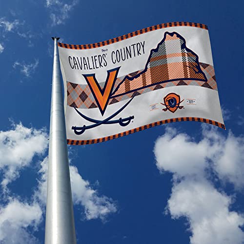 Rico Industries NCAA Virginia Cavaliers This is Cavaliers Country - Plaid 3' x 5' Banner Flag Single Sided - Indoor or Outdoor - Home Décor - 757 Sports Collectibles