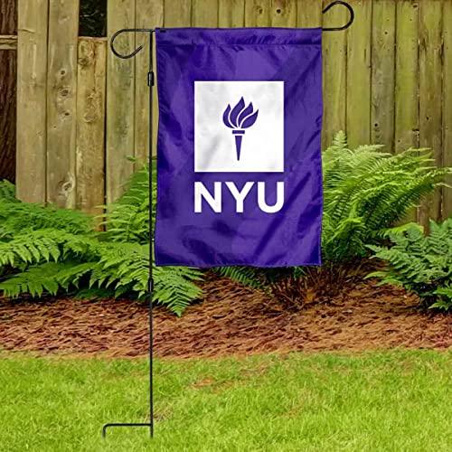 New York University Garden Flag and Flag Stand Holder Flagpole Set - 757 Sports Collectibles