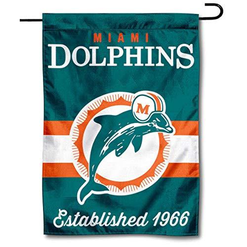 WinCraft Dolphins Throwback Retro Vintage Garden Flag Double Sided Banner - 757 Sports Collectibles