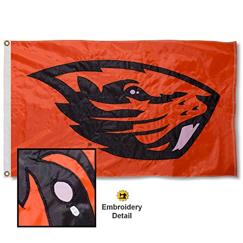 College Flags & Banners Co. Oregon State Beavers Embroidered and Stitched Nylon Flag - 757 Sports Collectibles