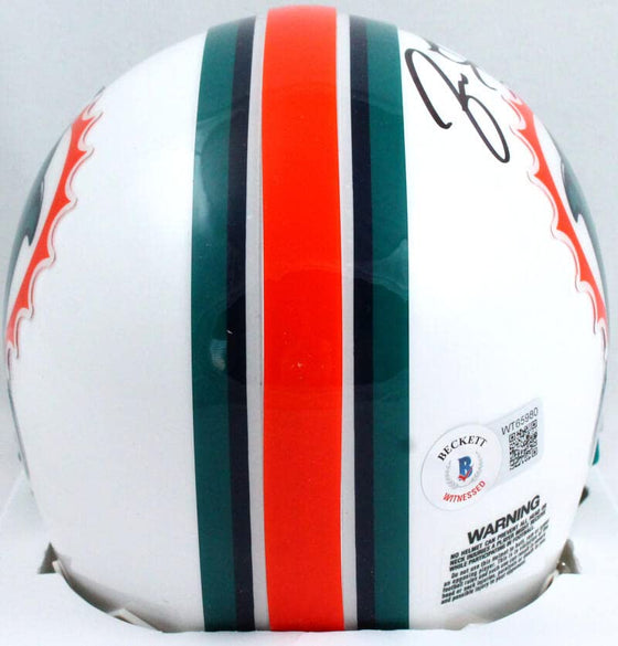Jason Taylor Autographed Miami Dolphins 97-12 Mini Helmet w/HOF-Beckett W Hologram Black - 757 Sports Collectibles