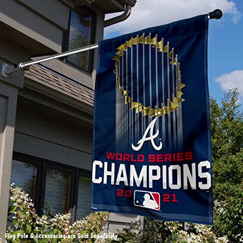 WinCraft Atlanta Braves World 2021 Series Champions House Banner Flag - 757 Sports Collectibles