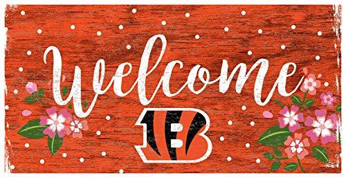 Fan Creations NFL Cincinnati Bengals Unisex Cincinnati Bengals Welcome Floral Sign, Team Color, 6 x 12 - 757 Sports Collectibles