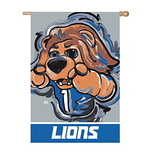 Team Sports America Detroit Lions, Embossed Suede Indoor Outdoor Flag Justin Patten - 757 Sports Collectibles
