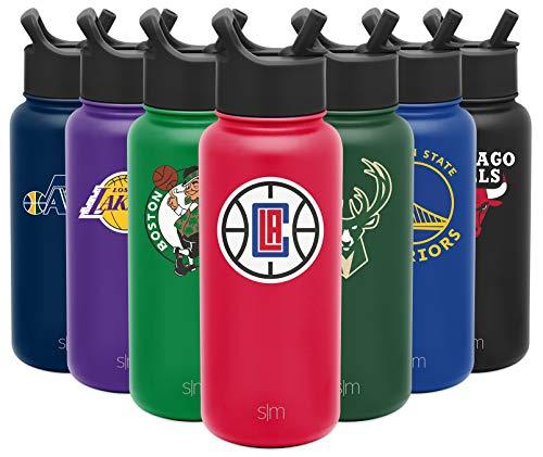 Simple Modern NBA Los Angeles Clippers 32oz Water Bottle with Straw Lid Insulated Stainless Steel Summit - 757 Sports Collectibles