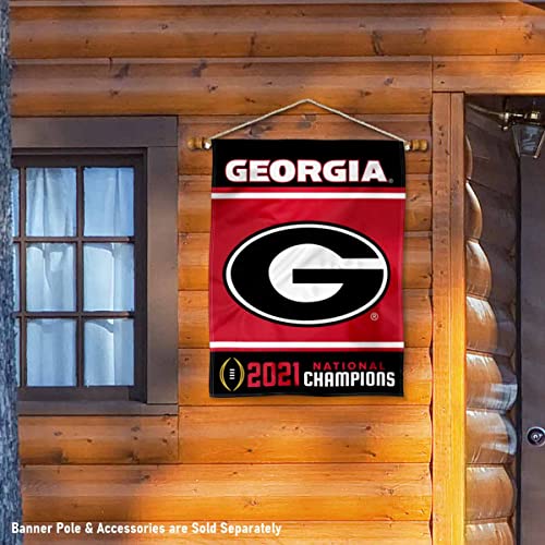 Georgia Bulldogs 2021 College Playoff Champions Double Sided House Flag - 757 Sports Collectibles