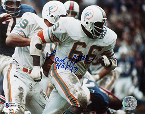 Larry Little HOF 93 Autographed Miami Dolphins 8x10 Photo - BAS COA (Horizontal) - 757 Sports Collectibles