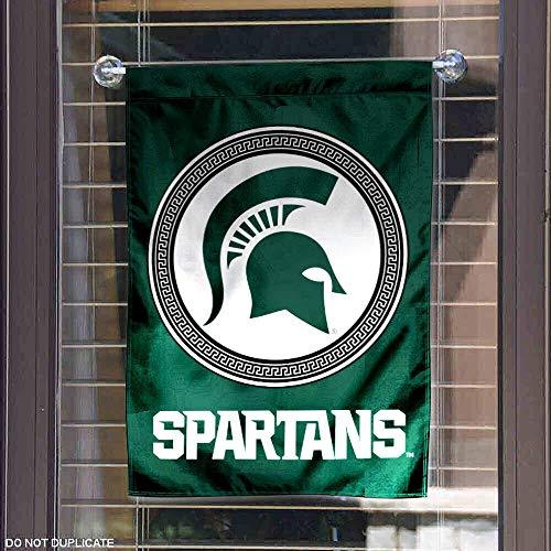 College Flags & Banners Co. Michigan State Spartans Shield Garden Flag - 757 Sports Collectibles