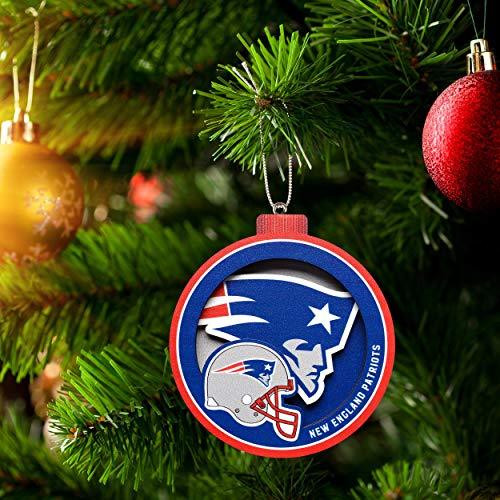 YouTheFan NFL New England Patriots 3D Logo Series Ornament, team colors - 757 Sports Collectibles