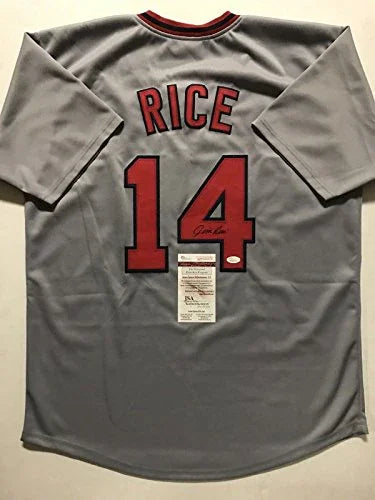 Autographed/Signed Jim Rice Boston Grey Baseball Jersey JSA COA - 757 Sports Collectibles