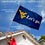 West Virginia Mountaineers Lets Go Flag with Pole and Bracket Kit - 757 Sports Collectibles