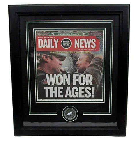 Philadelphia Daily News Front Cover Super Bowl LII Framed Newspaper 131804