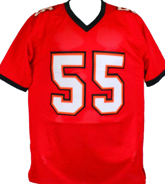 Derrick Brooks Autographed Red Pro Style STAT Jersey-Beckett W Hologram Black - 757 Sports Collectibles