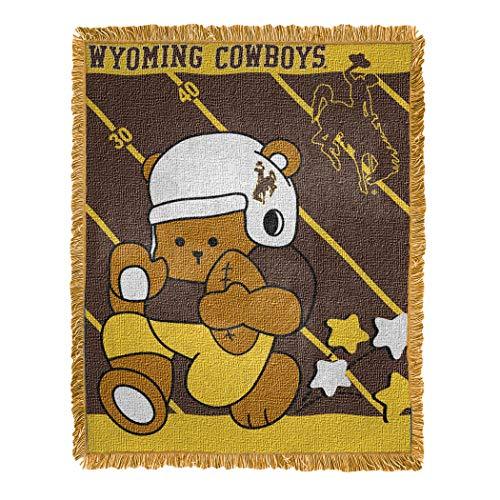 NORTHWEST NCAA Wyoming Cowboys Woven Jacquard Tapestry Throw Blanket, 36" x 46", Fullback/Half Court - 757 Sports Collectibles
