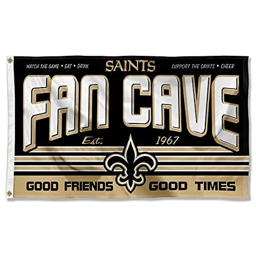WinCraft New Orleans Saints Fan Man Cave Banner Flag - 757 Sports Collectibles