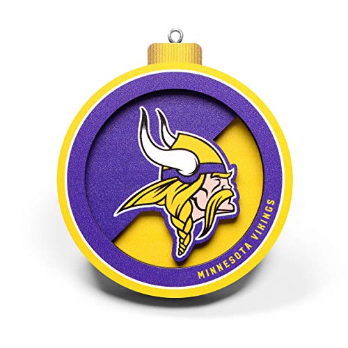 YouTheFan NFL Minnesota Vikings 3D Logo Series Ornament - 757 Sports Collectibles